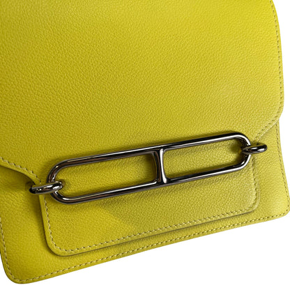 Used HERMES Evercolor Roulis Shoulder Bag YELLOW PHW