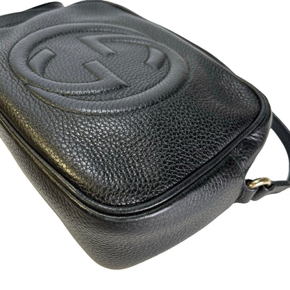 Used GUCCI Pebbled Leather Soho Disco Camera Bag Black GHW