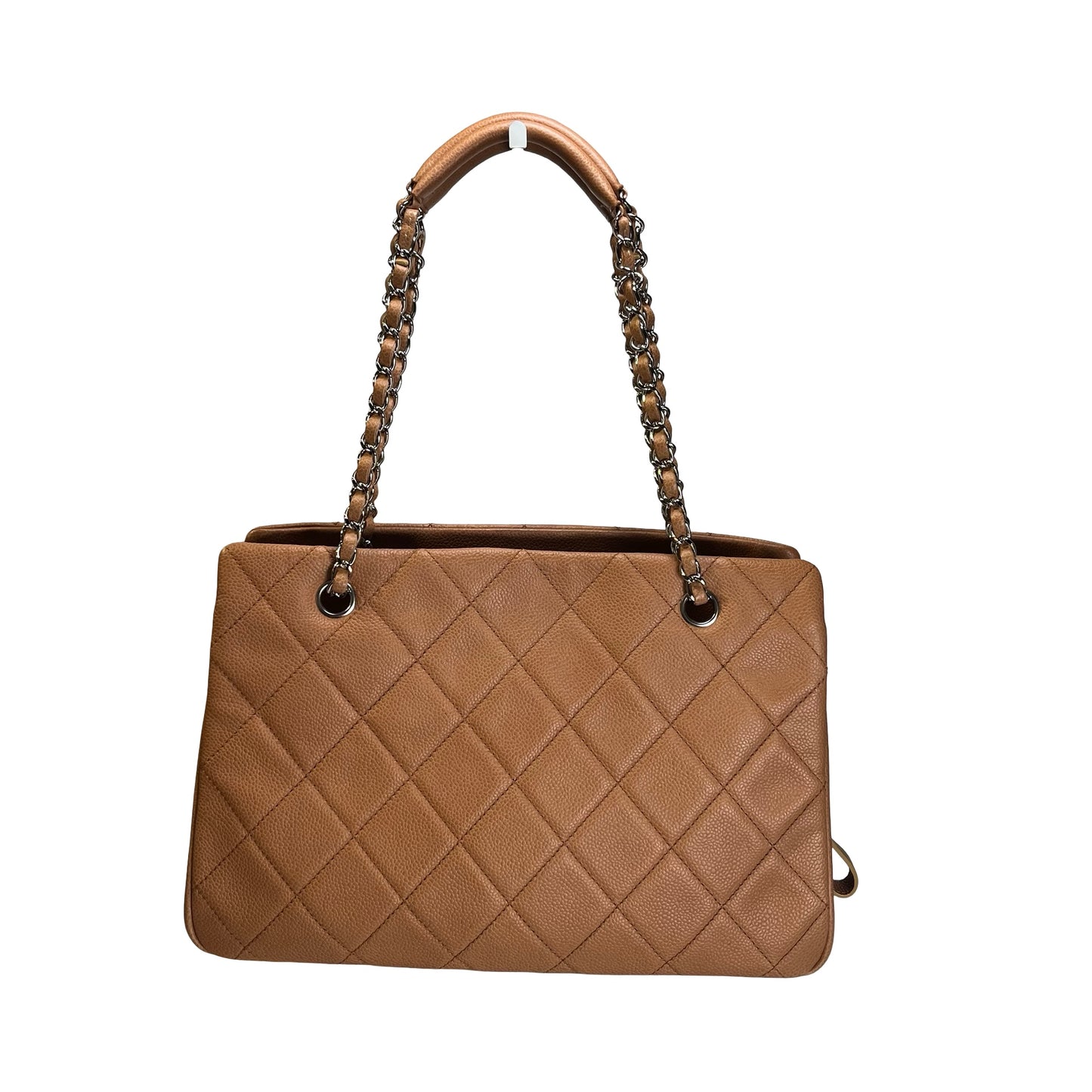 Used CHANEL Caviar Leather GST Tote Bag Brown, PHW