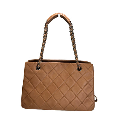 Used CHANEL Caviar Leather GST Tote Bag Brown, PHW