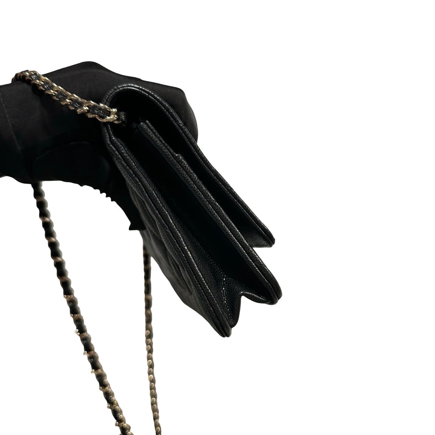 Used CHANEL Caviar Quilted WOC Wallet on chain Black GHW