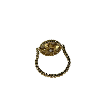 Used DIOR Yellow Gold Rose de Vents Ring Ring Yellow Gold White