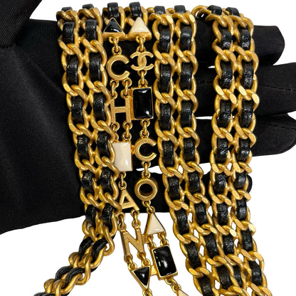 CHANEL Quilted Lambskin Mini Rectangular Flap Chain Shoulder Bag Black Gold