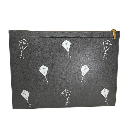 Used THOM BROWNE Kite Print Kite Print Clutch Clutch Grey White