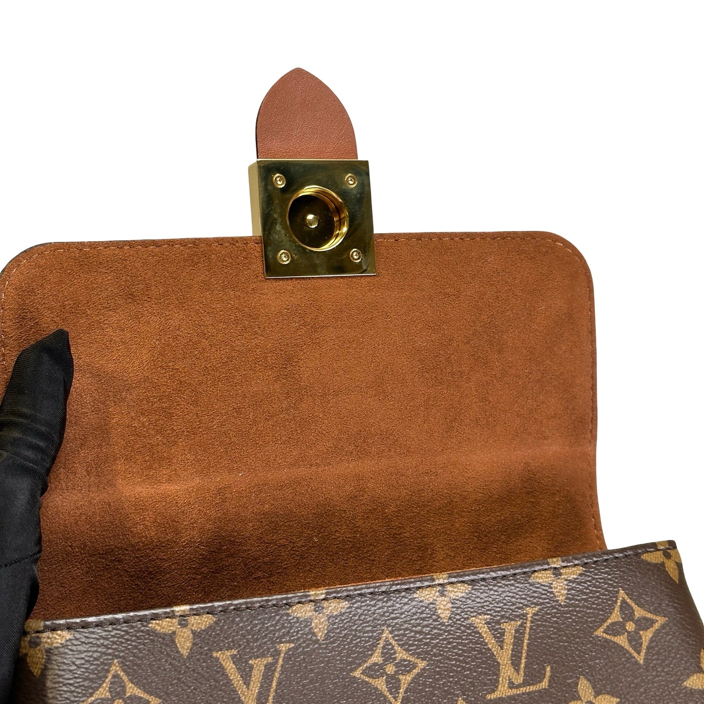 Used LOUIS VUITTON Monogram Locky BB Handbag Brown GHW