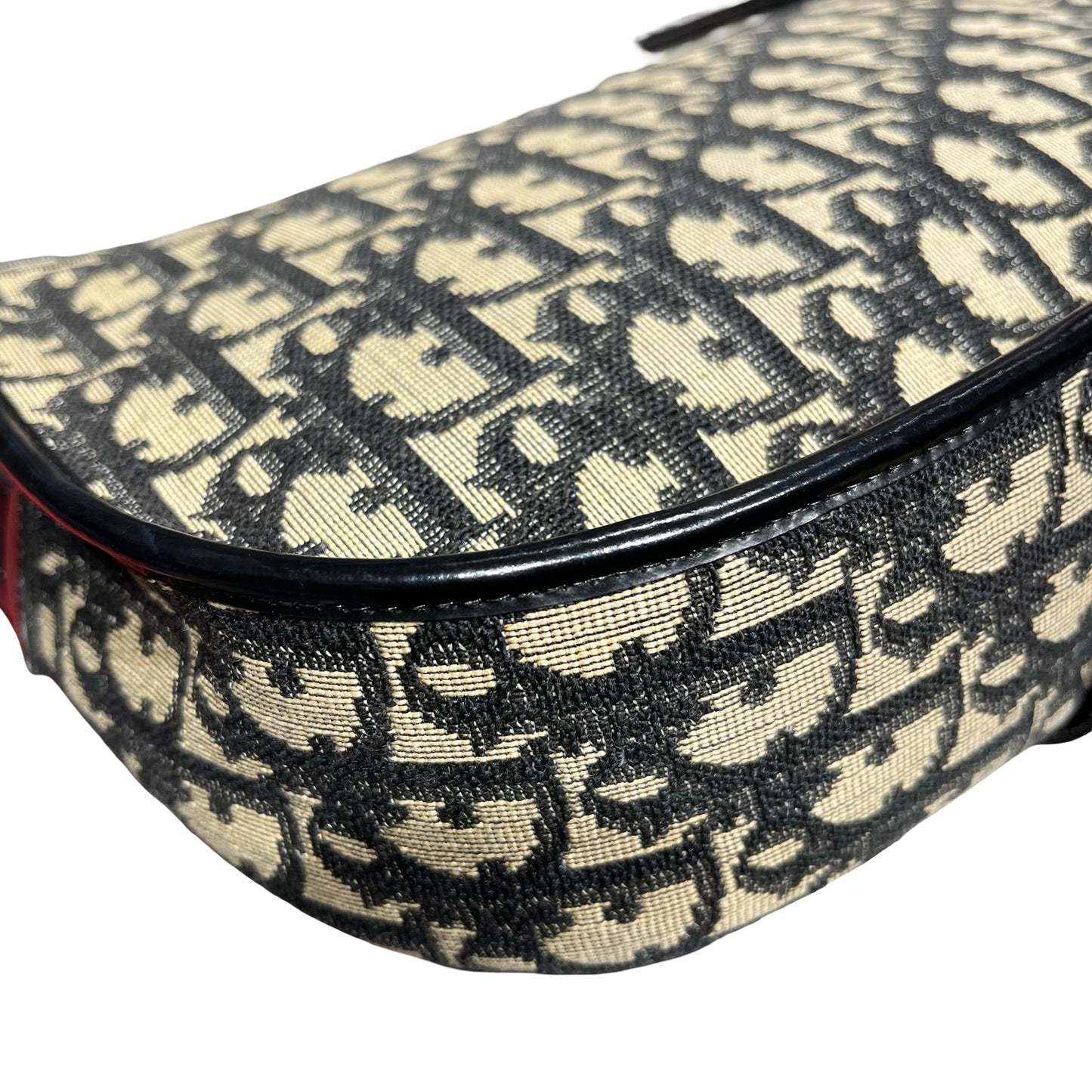 CHRISTIAN DIOR Shoulder Bag Beige Black GHW