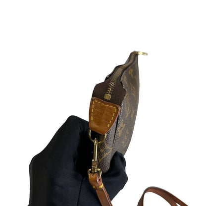 Used LOUIS VUITTON Monogram Canvas Pochette Accessoires Pouchette Brown Gold