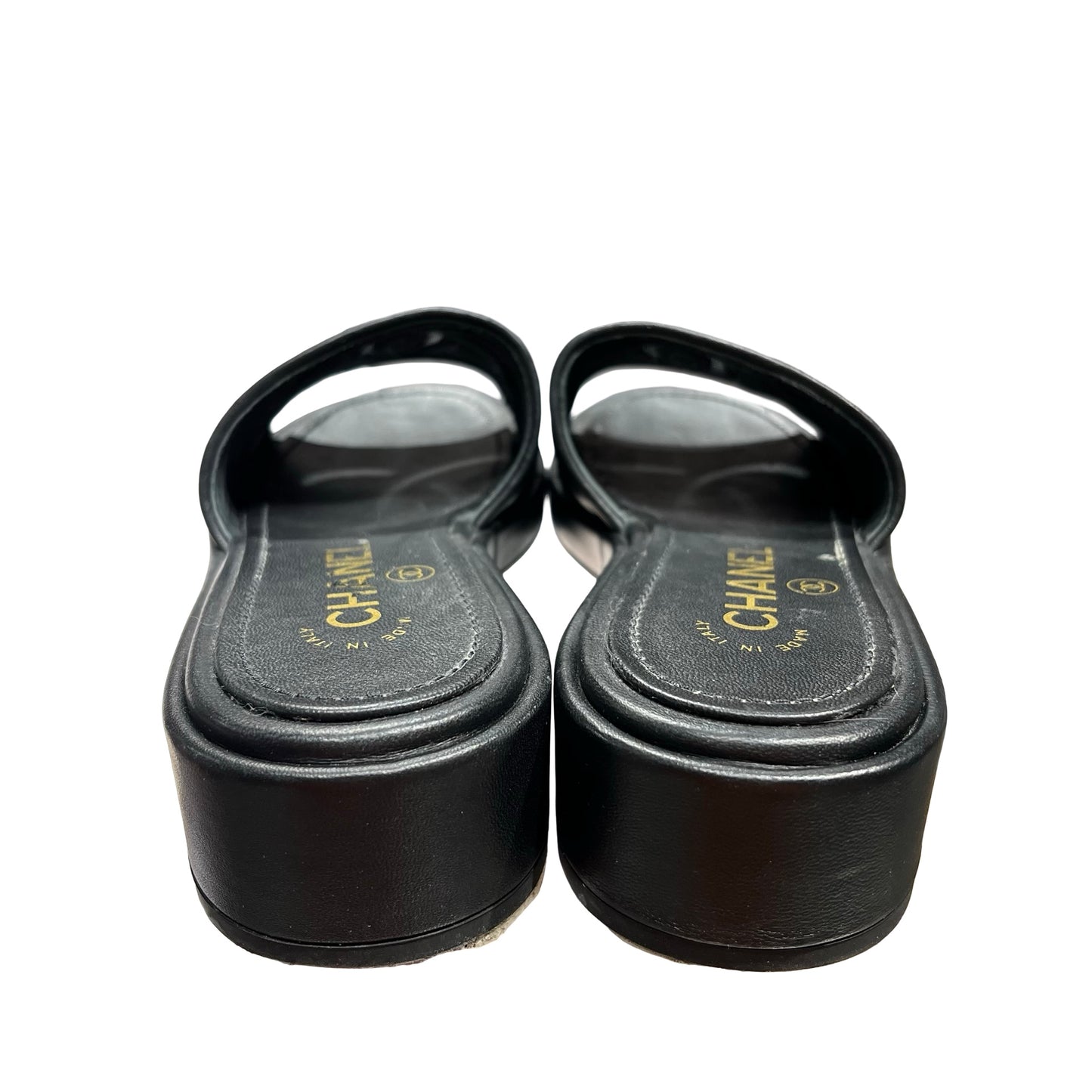 Used Chanel Slide Sandals Black