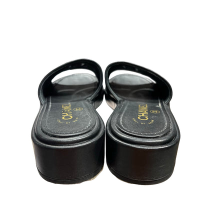 Used Chanel Slide Sandals Black
