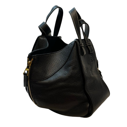 Used LOEWE Calfskin Leather Hammock small Shoulder Bag Black GHW