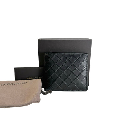 Brand New BOTTEGA VENETA Leather Bi-Fold Wallet Wallet Black
