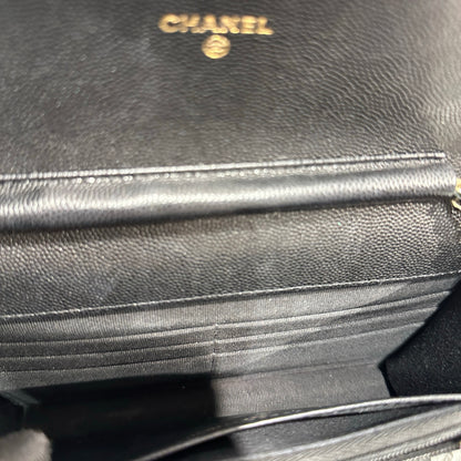 Used CHANEL Caviar Quilted WOC Wallet on chain Black GHW