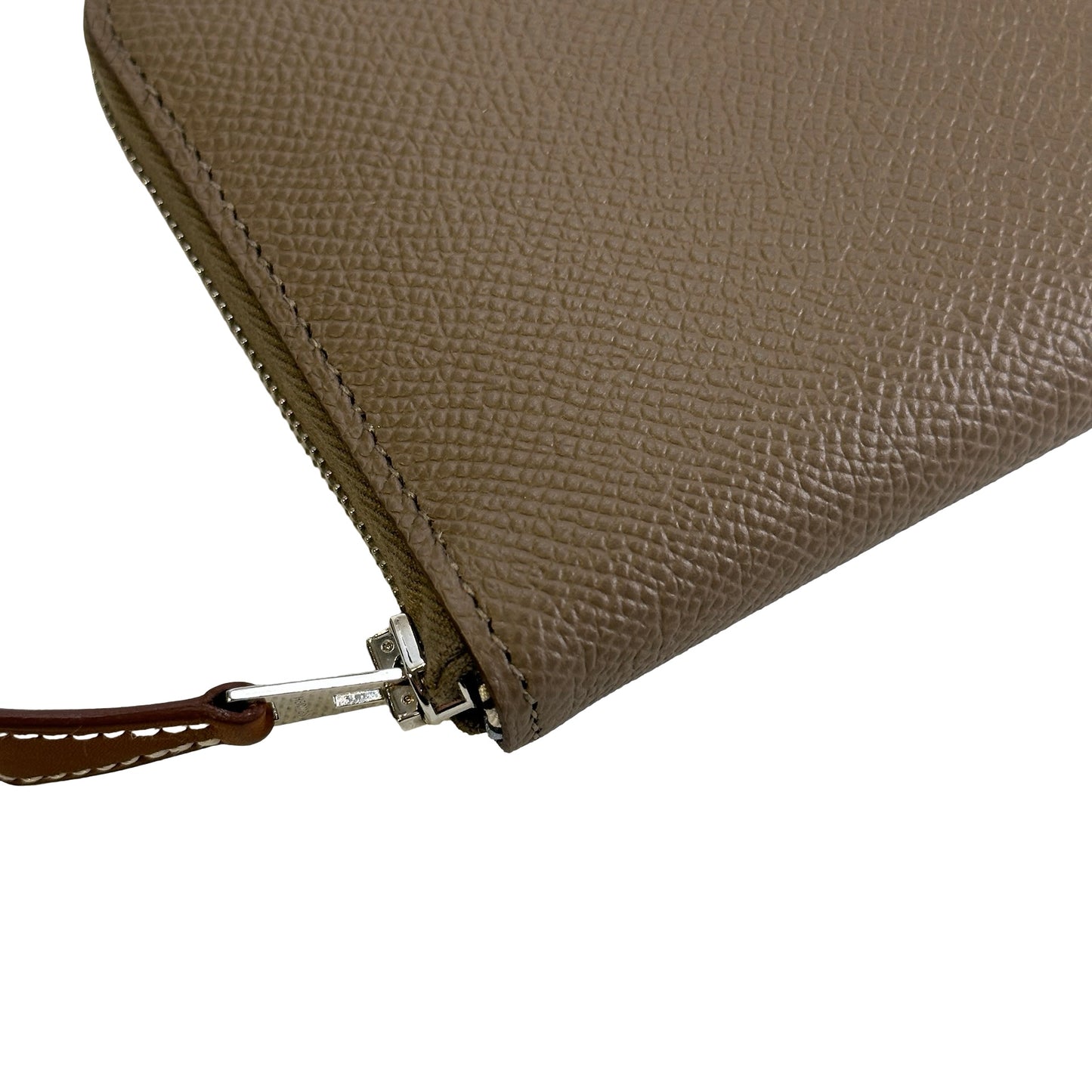 Brand New HERMES Epsom Silk Silk'In Compact Wallet Etoupe Multicolor