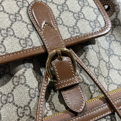 Used Gucci Canvas Gucci Monogram Backpack Backpack Beige Brown GHW