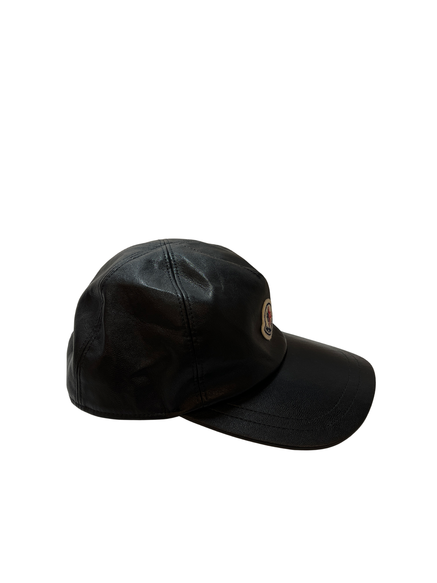 Used Moncler Calfskin Leather Hat Hat Black