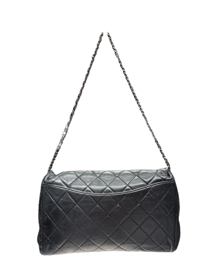 Chanel Lambskin Classic Flap Shoulder Bag Black with Silver Hardware [3001708]