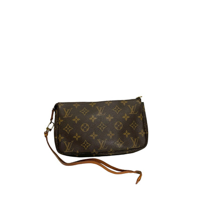 Used LOUIS VUITTON Monogram Canvas Pochette Accessoires Pouchette Brown Gold