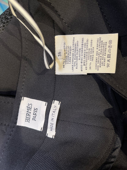 HERMES Virgin Wool Pants Black