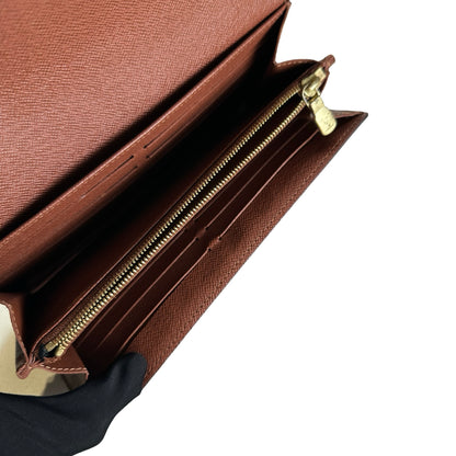 LOUIS VUITTON Monogram Canvas Sarah Wallet Long wallet Brown