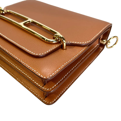 Used HERMES Evercolor Roulis Cross Body Bag Gold GHW