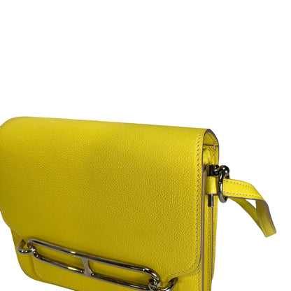 Used HERMES Evercolor Roulis Shoulder Bag YELLOW PHW