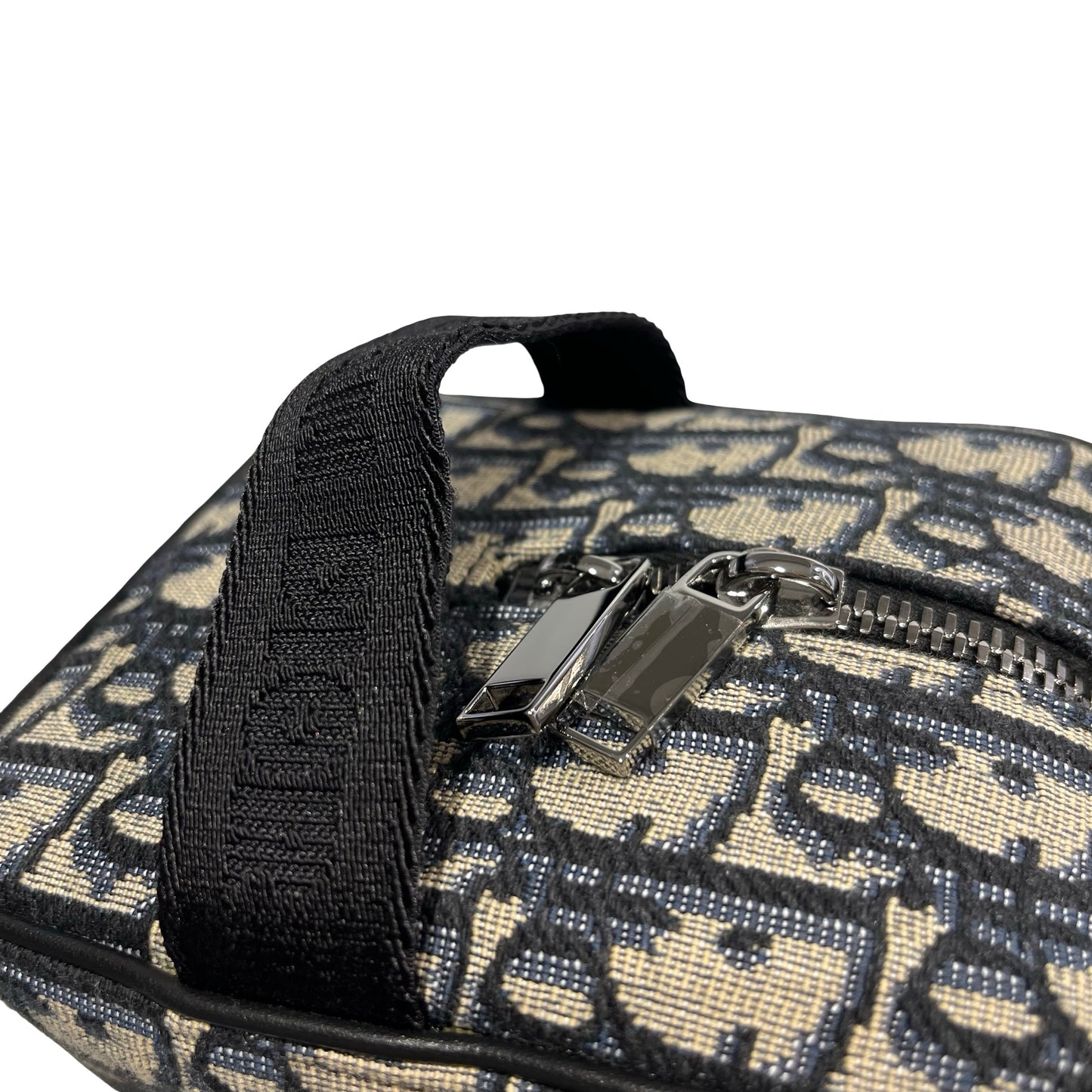 Brand New DIOR Oblique Jacquard Lingot 22 Pouch Navy Beige