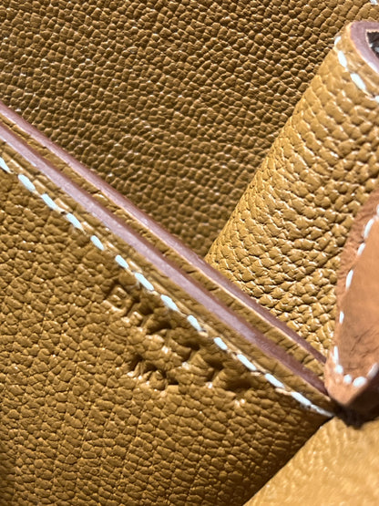 Used HERMES Evercolor Roulis Cross Body Bag Gold GHW
