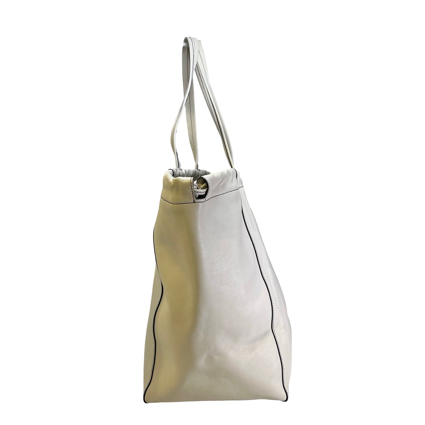 Used CELINE Leather Phantom Tote Bag White