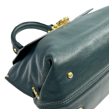 SALVATORE FERRAGAMO Leather Sofia Handbag Dark Green