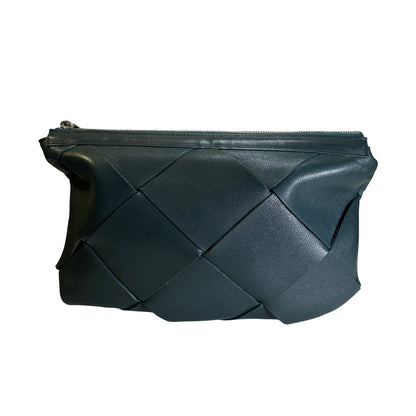 Used BOTTEGA VENETA Intrecciato Cassette Pouch Pouch Teal