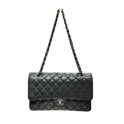 Used CHANEL Classic Flap Medium Shoulder Bag Black PHW