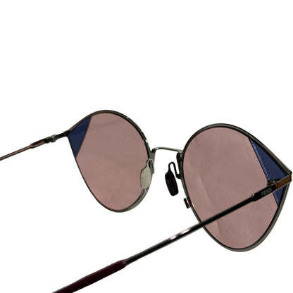 Used FENDI Cat Eye Sunglasses SUNGLASSESS Pink Silver