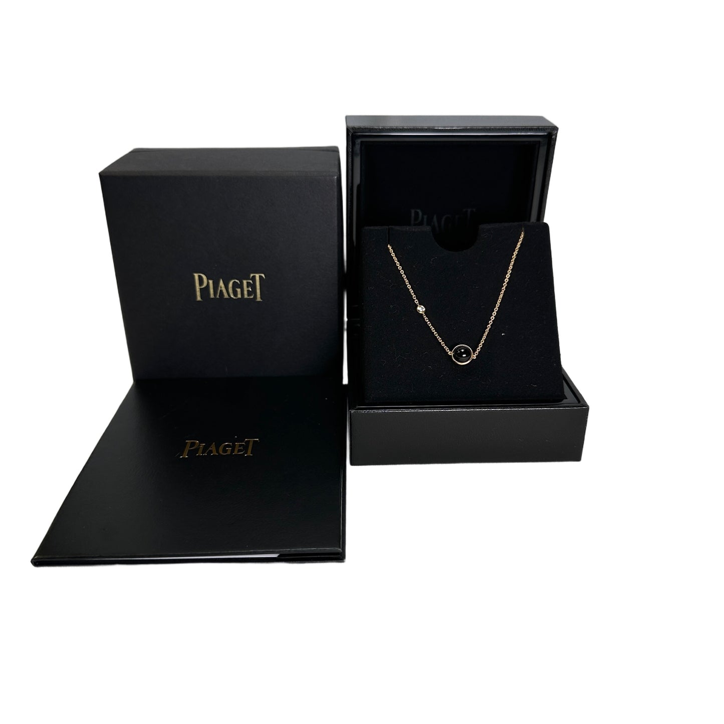PIAGET Onyx Diamond Possession Necklace Gold Black
