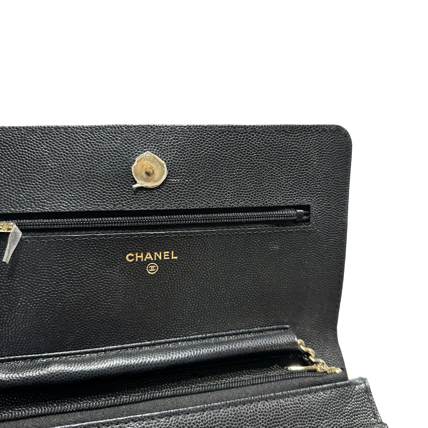 Used CHANEL Caviar Quilted WOC Wallet on chain Black GHW