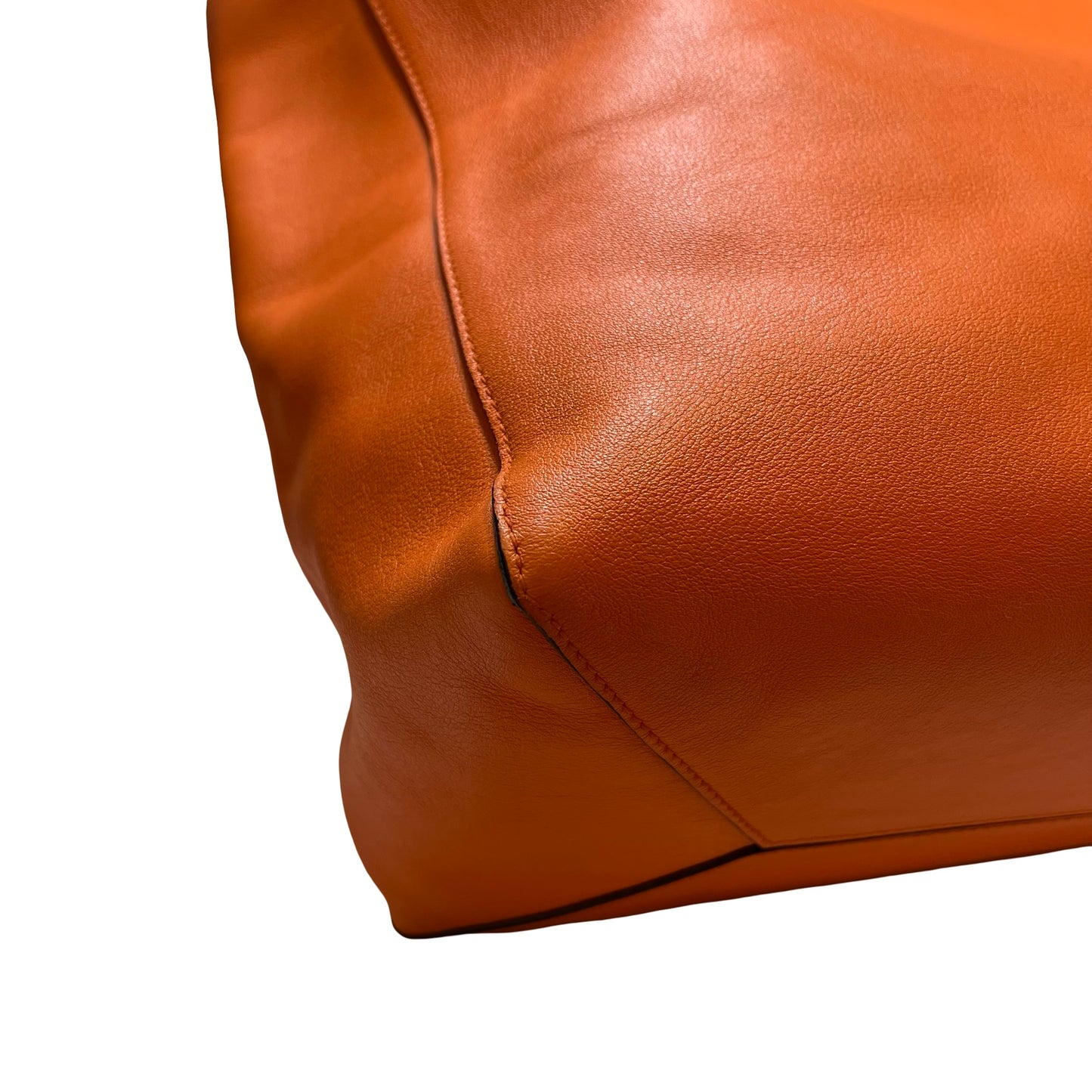 Used LOEWE Calfskin Leather Tote Bag Orange GHW