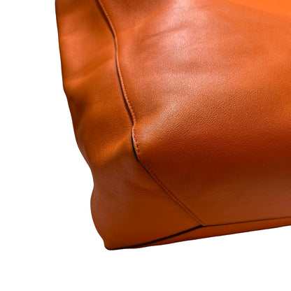 Used LOEWE Calfskin Leather Tote Bag Orange GHW