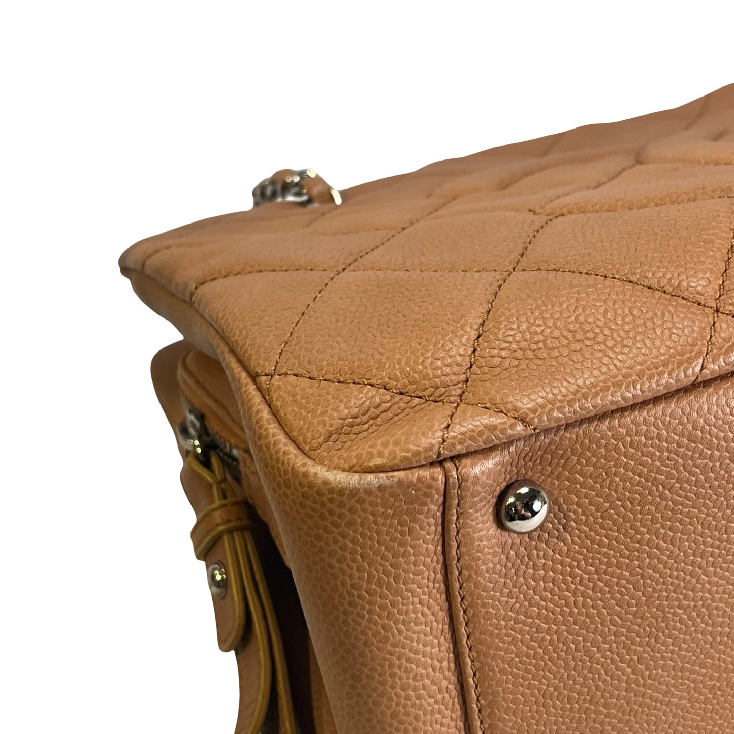 Used CHANEL Caviar Leather GST Tote Bag Brown, PHW