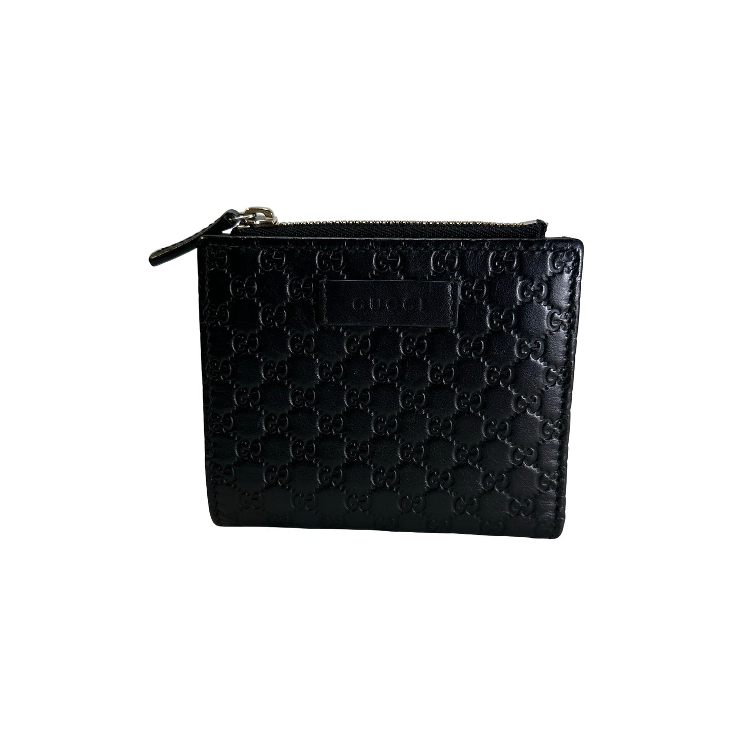 Used GUCCI Microguccissima Leather Microguccissima Compact Wallet Wallet Black GHW