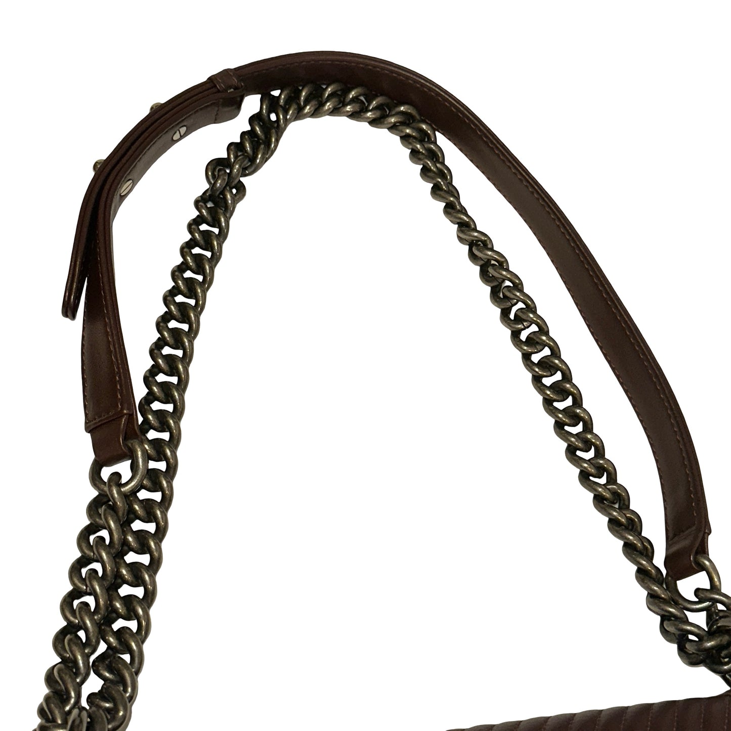 Used CHANEL Chevron Lambskin Boy Chain shoulder bag Burgundy