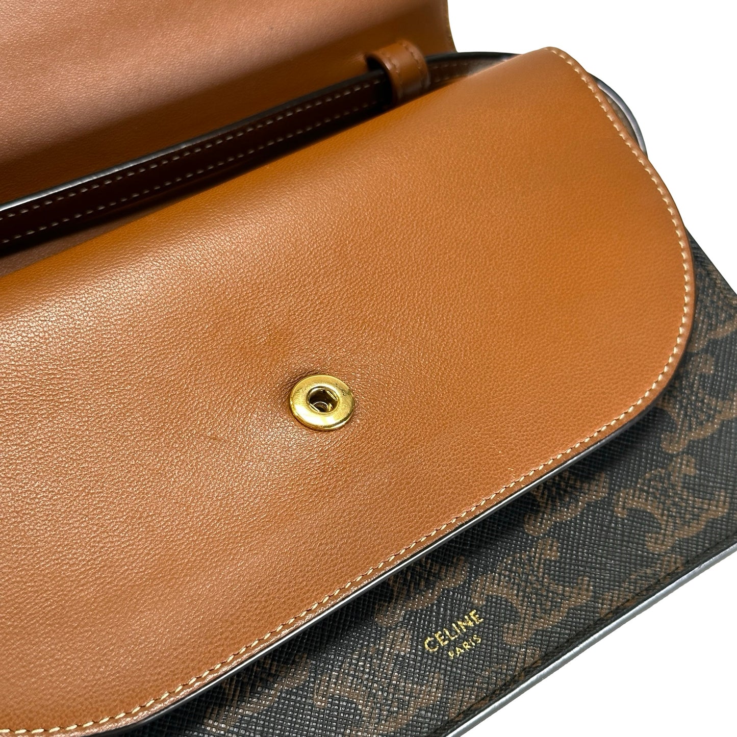 CELINE Macadam Triumph Cross Body Bag Brown