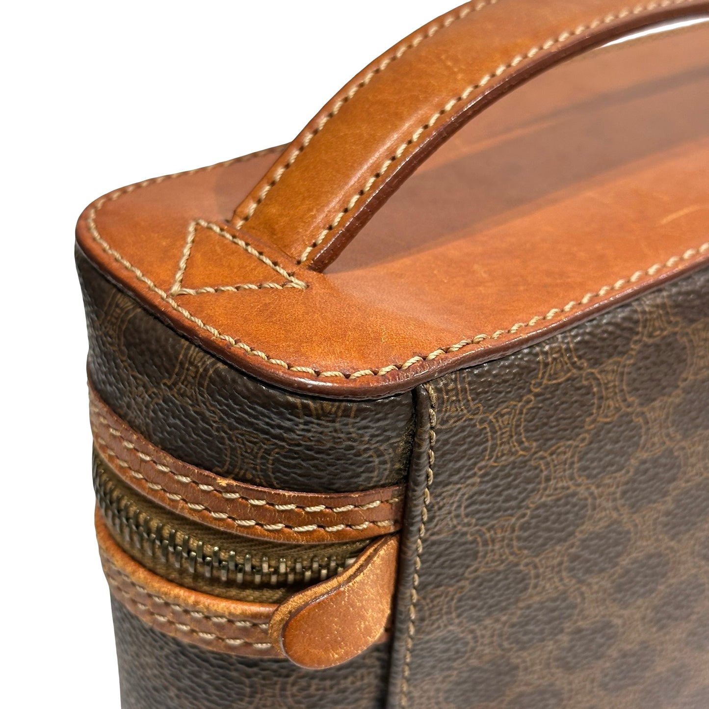 CELINE Macadam Macadam Canvas Bag Handbag Brown