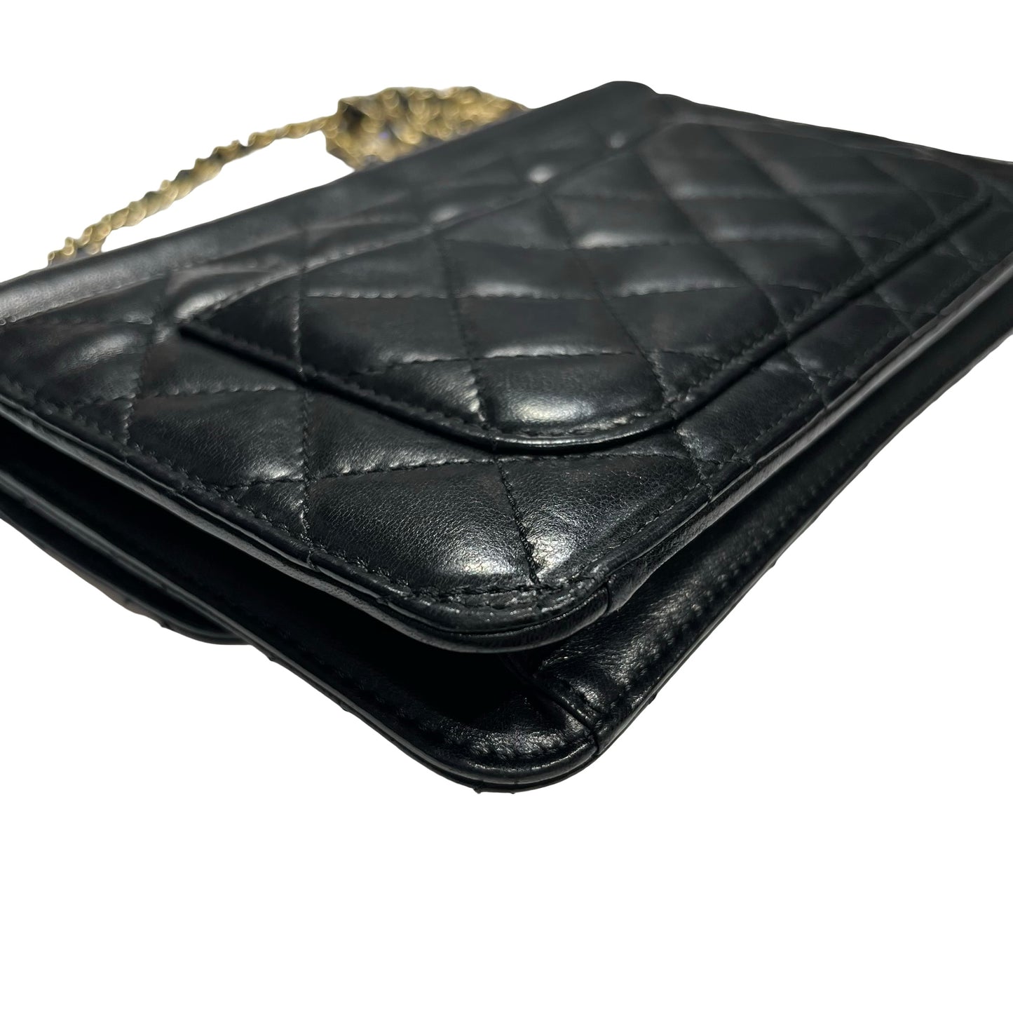 Used Chanel Classic Flap Chain Shoulder Bag Black GHW