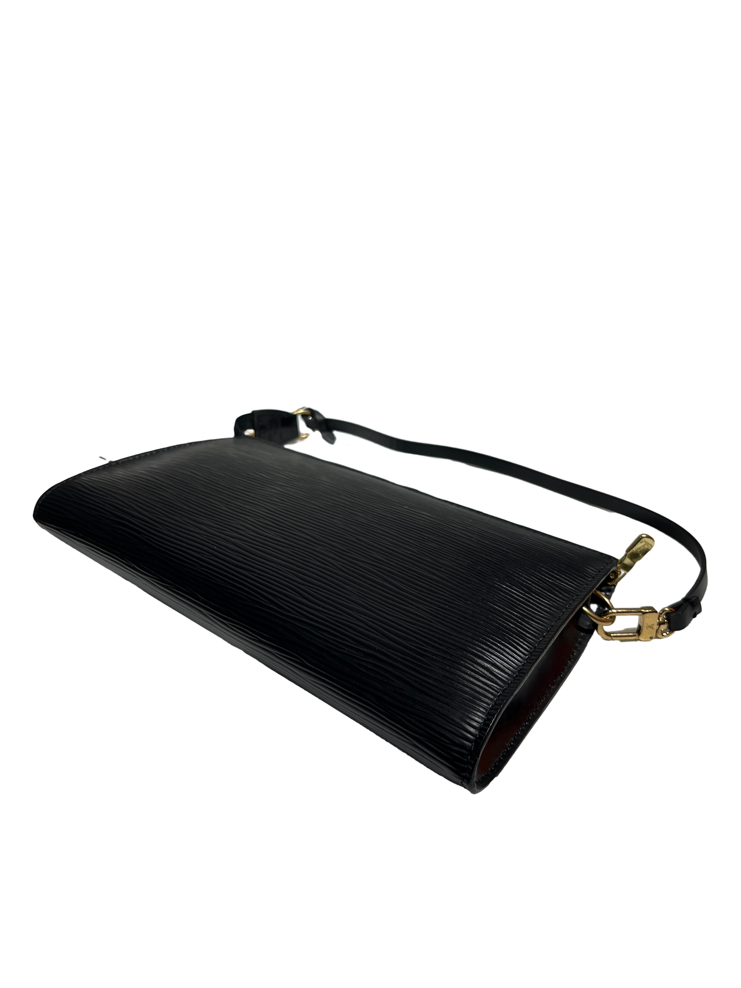 Used Louis Vuitton Epi Leather Pochette Shoulder Bag Black GHW