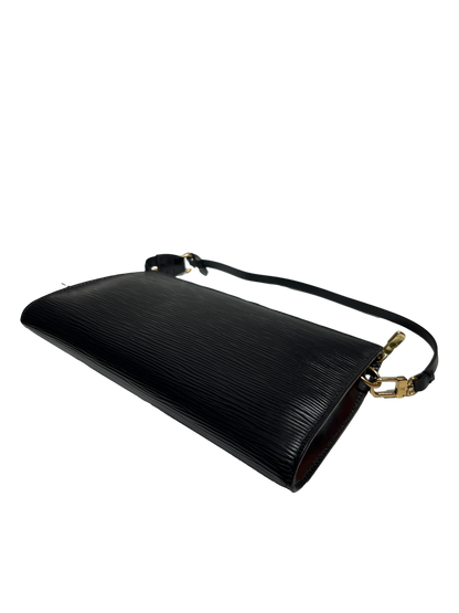 Used Louis Vuitton Epi Leather Pochette Shoulder Bag Black GHW