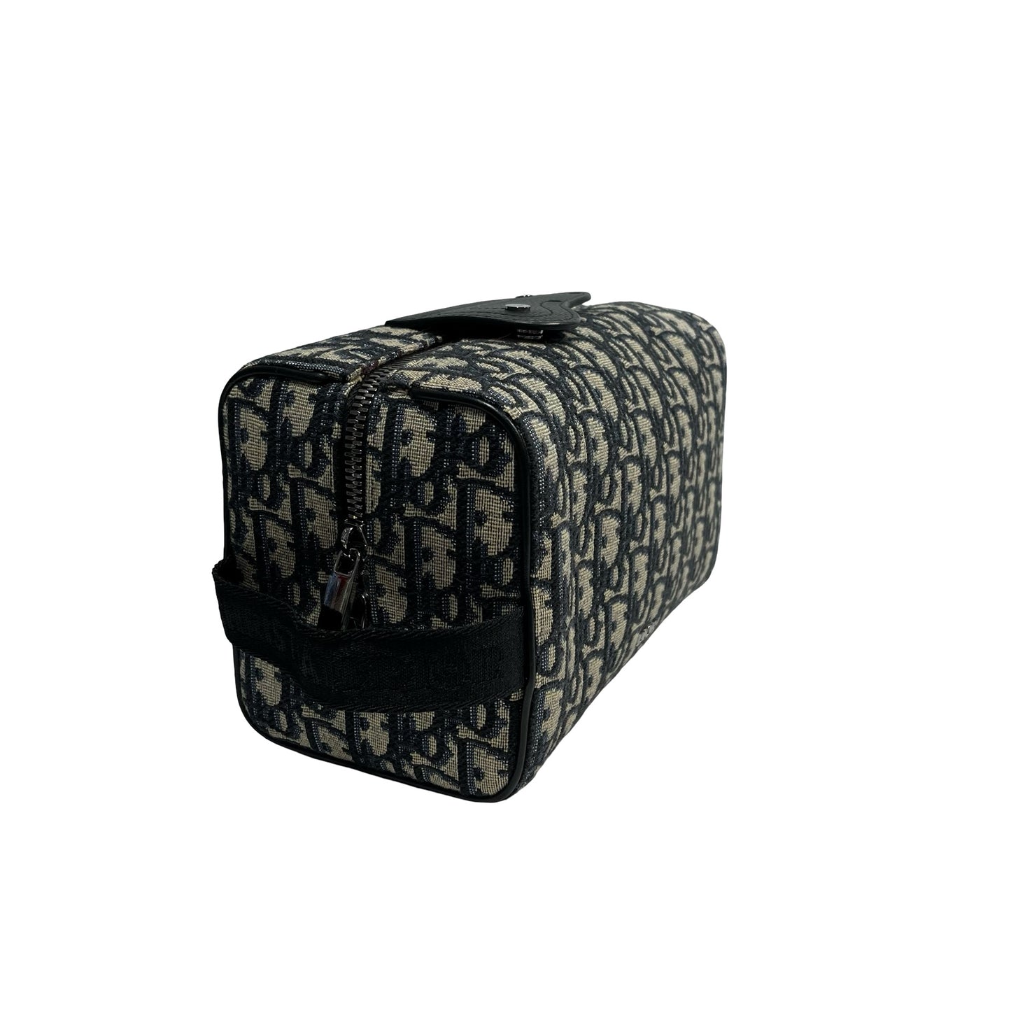 Brand New DIOR Oblique Jacquard Lingot 22 Pouch Navy Beige