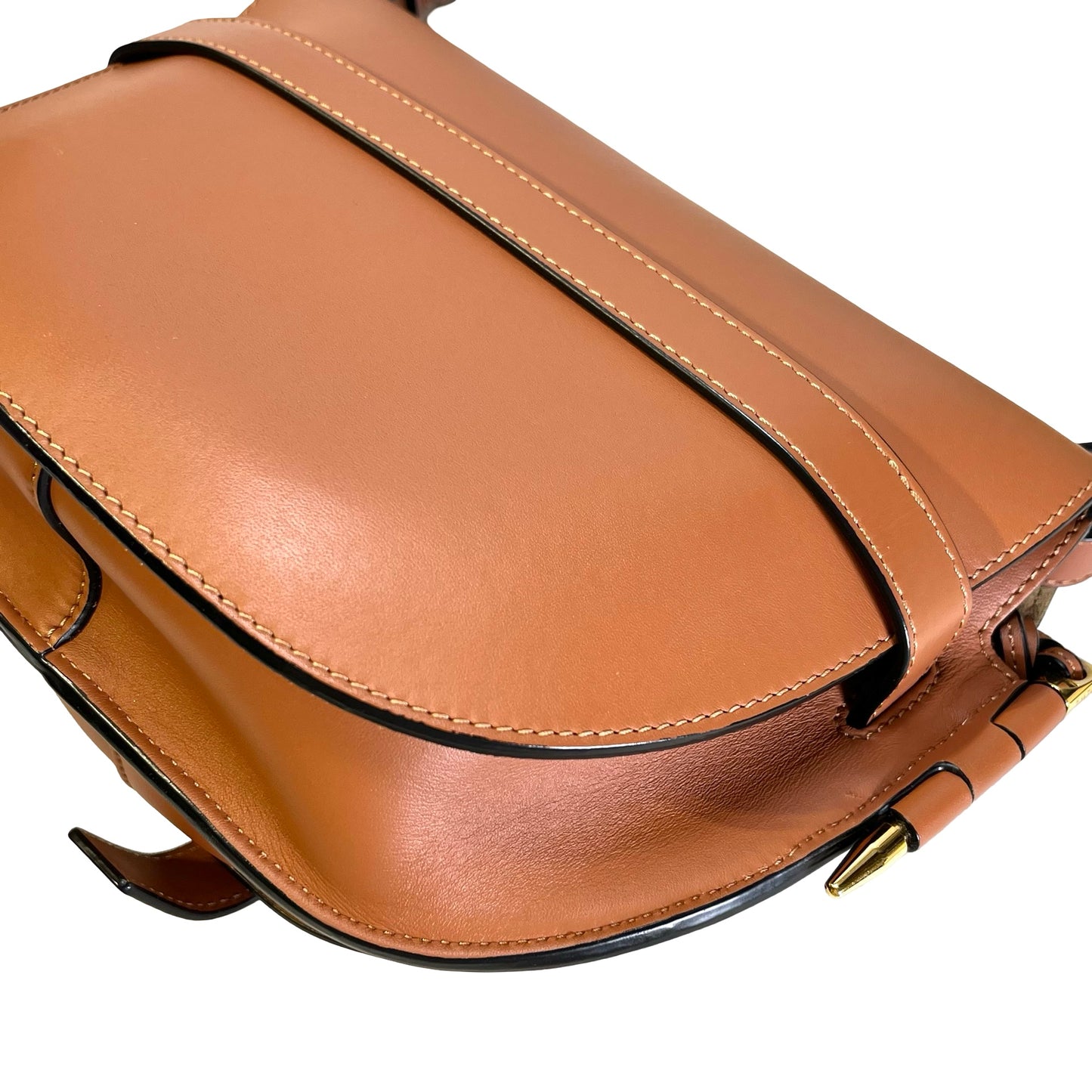 LOEWE Calfskin Leather Gate Cross Body Bag Tan Brown
