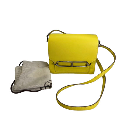 Used HERMES Evercolor Roulis Shoulder Bag YELLOW PHW