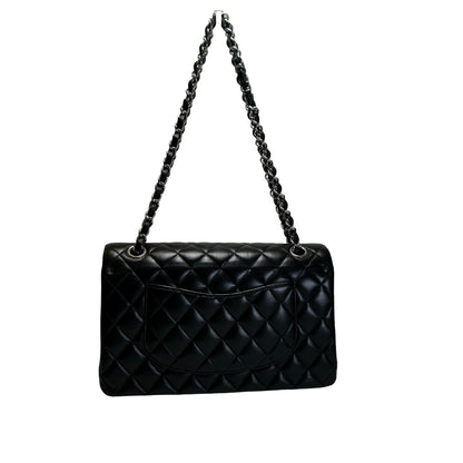 Used CHANEL Quilted Leather Classic Flap Shoulder Bag Black