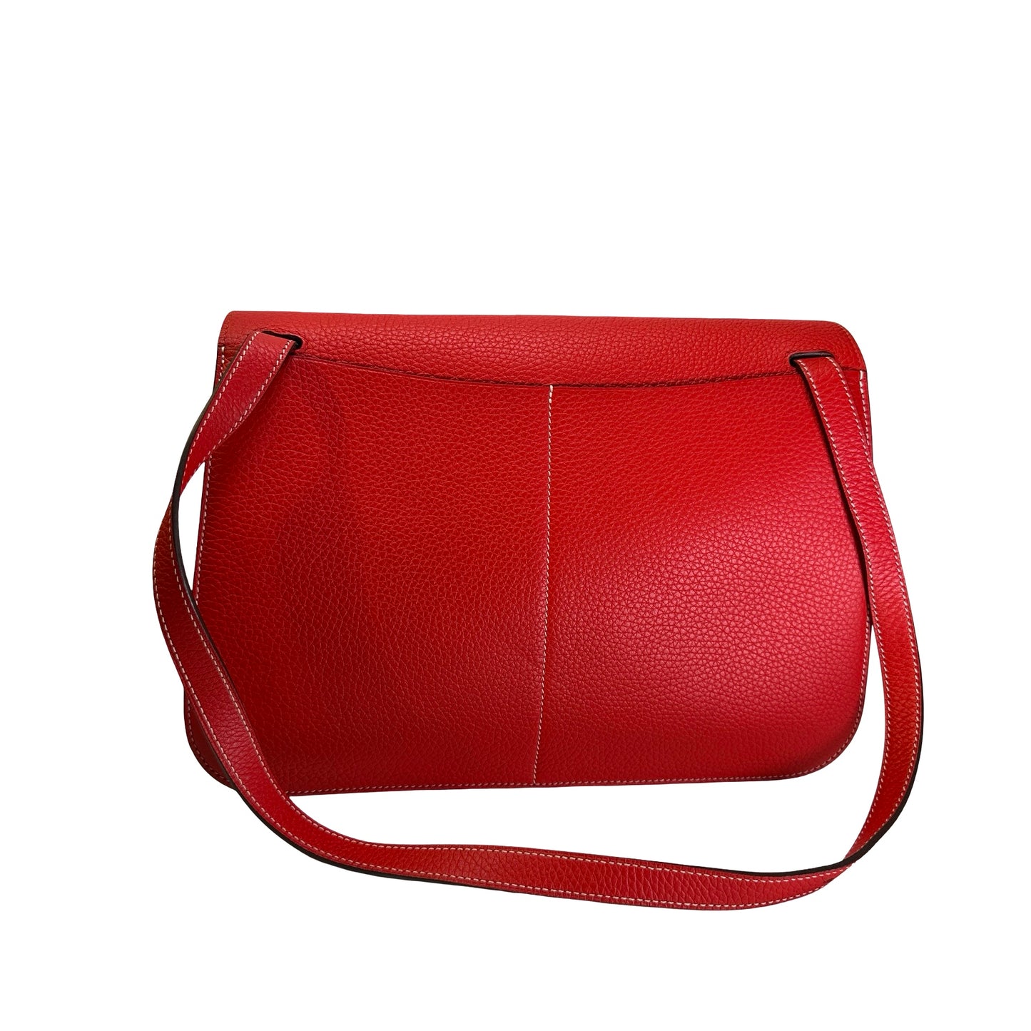 Used HERMES Clemence Halzan Shoulder Bag Red