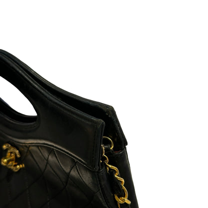 Used CHANEL Quilted Lambskin Quilted 31 Bag Two Way Shoulder Bag Black